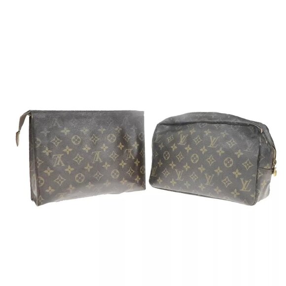 LOUIS VUITTON TROUSSE TOILETTE / POCHE TOILETTE 2SET CLUTCH BAG MONOGRAM 09YH160 - Picture 1 of 16